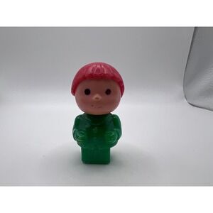 Vintage Blue Box Toys Mini Figure Man In Green Suit W Red Hair Made In Hong Kong